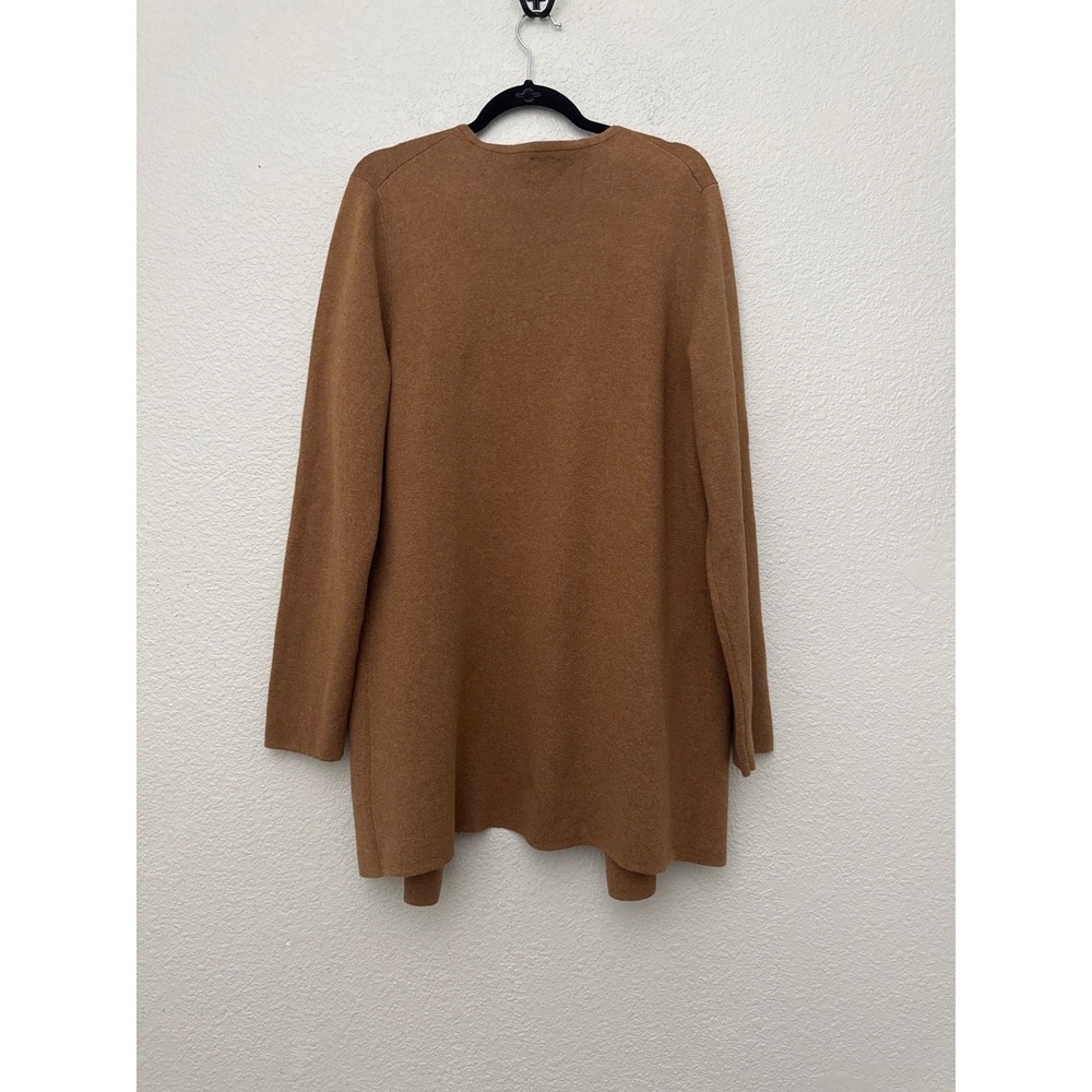 J. Crew Longline Open Front Cardigan Sweater Camel Brown Size Large - Picture 7 of 11